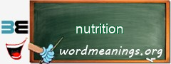 WordMeaning blackboard for nutrition